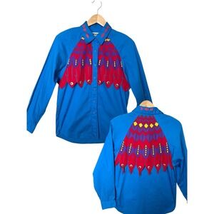 Vintage 90s Wrangler Authentic Western Apparel Women Size M Cowgirl Concho Wings